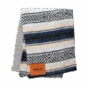Blue Hand-Made Serape And Sherpa Baby Blanket