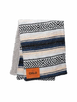 Blue Hand-Made Serape And Sherpa Baby Blanket