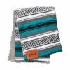 Teal Hand-Made Serape And Sherpa Baby Blanket