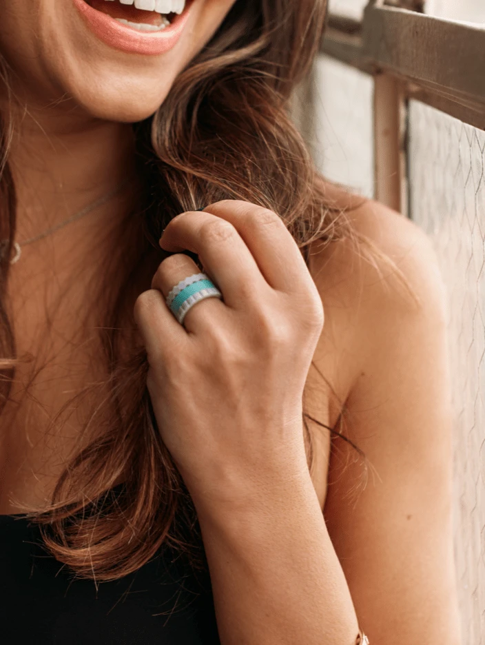 Women's Stackable Chevron Silicone Ring - Image 19