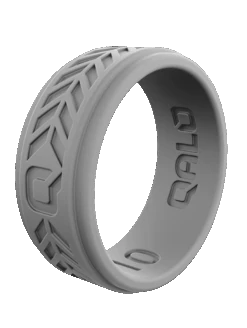 Men's White Chevron Silicone Ring