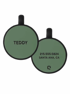 Green Round Silicone Dog ID Tag