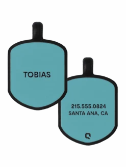 Teal Shield Silicone Dog ID Tag