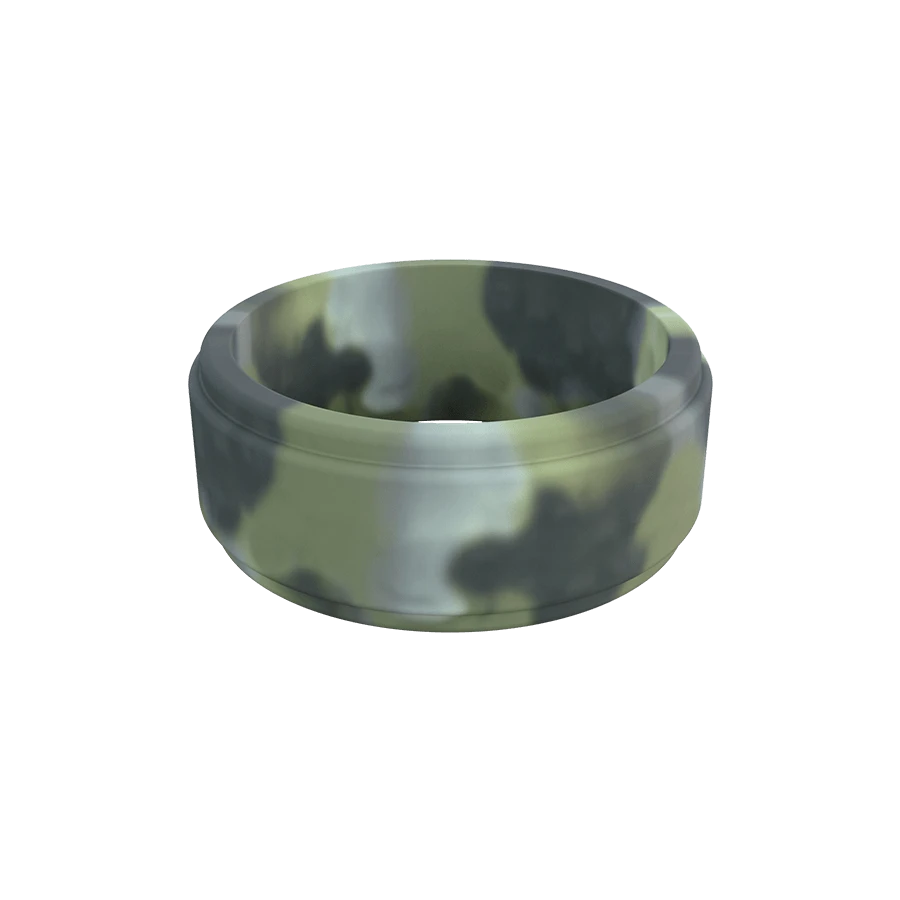 Men's Brush Camo Step Edge Q2X™ Silicone Ring - Image 6