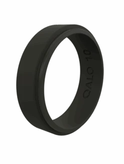 Narrow Polished Step Edge Silicone Ring