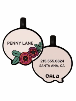 Blush Floral Silicone Dog ID Tag