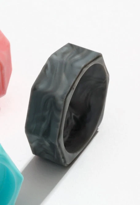 Men's Natural Stone Lake Silicone Ring - Image 5