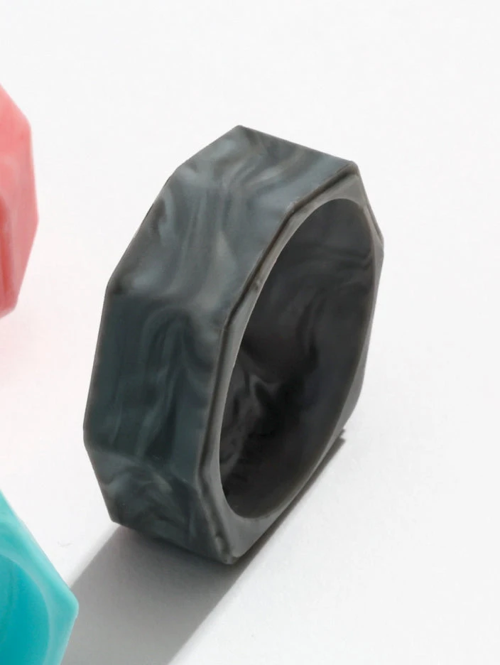 Men's Natural Stone Lake Silicone Ring - Image 2