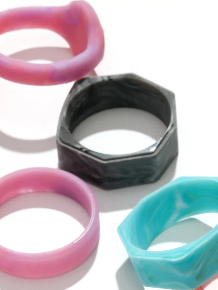 Men's Natural Stone Lake Silicone Ring - Image 3
