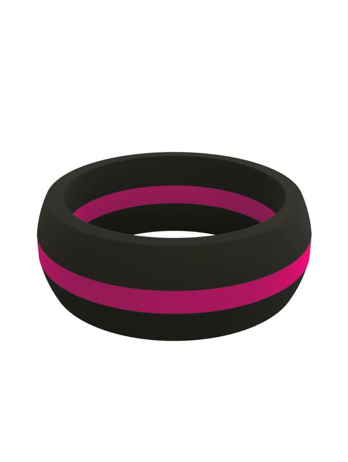 Men's Thin Pink Line Classic Silicone Ring - Image 2