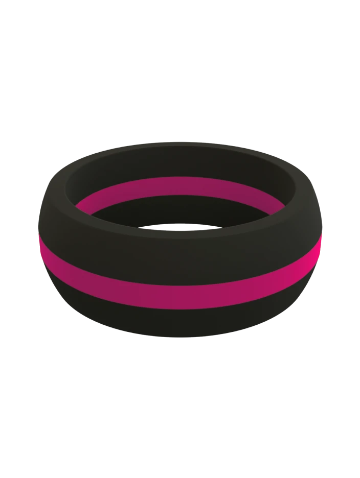 Men's Thin Pink Line Classic Silicone Ring - Image 3