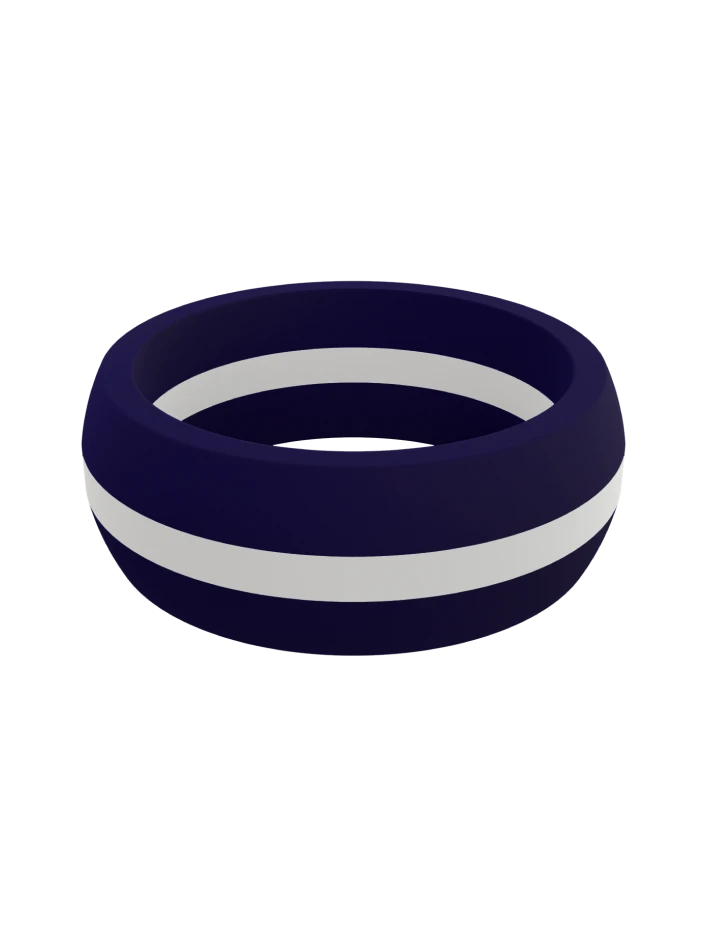 Men's Thin White Line Silicone Ring - Image 2