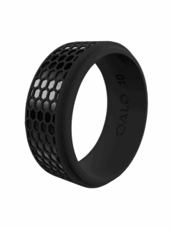Men's Black Hex Silicone Ring