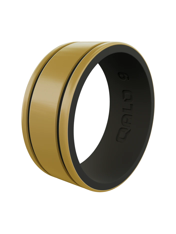 Men's Metallic Score Strata Silicone Ring - Image 5