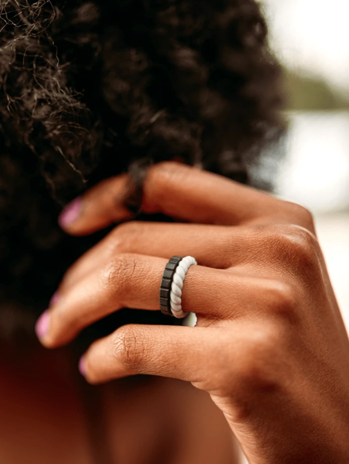 Women's Stackable Step Silicone Ring - Amethyst - Image 3