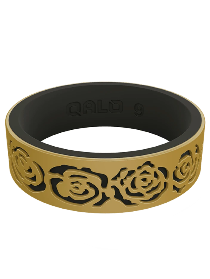Women's Clearance Gold/Black Strata Blossom Silicone Ring - Image 3