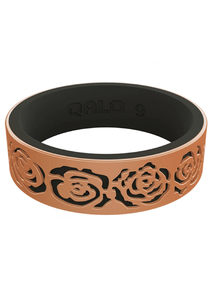 Women's Clearance Gold/Black Strata Blossom Silicone Ring - Image 11