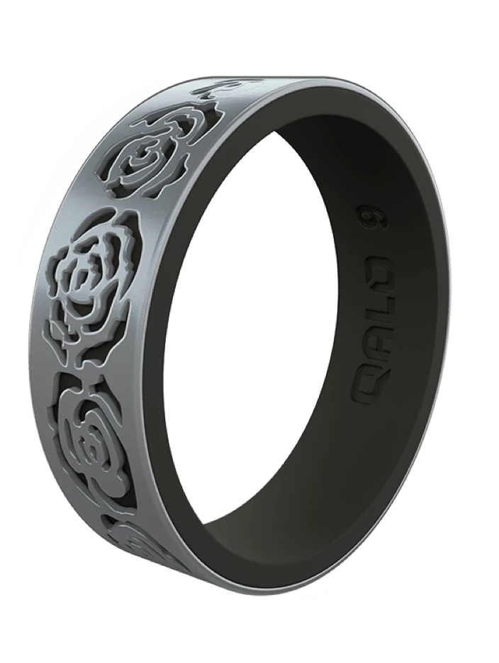 Women's Clearance Gold/Black Strata Blossom Silicone Ring - Image 6