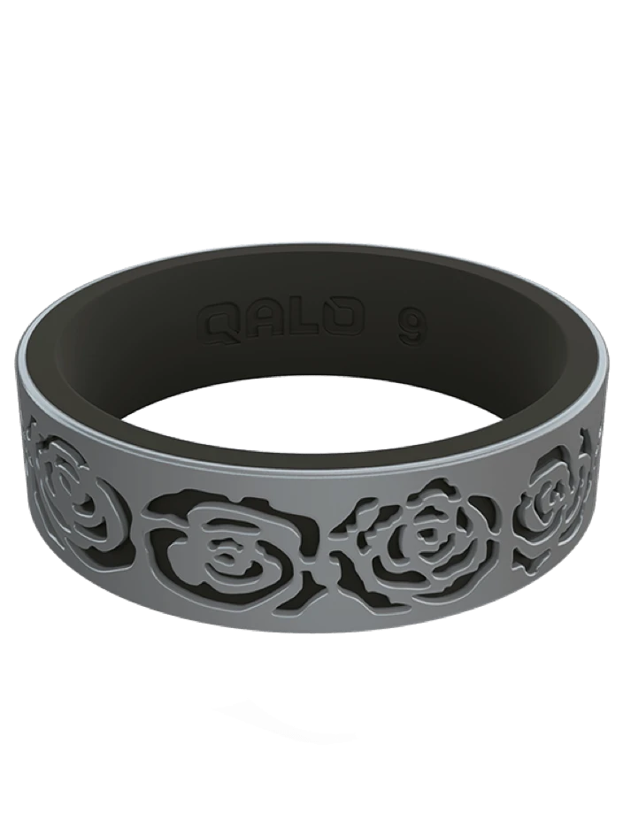 Women's Clearance Gold/Black Strata Blossom Silicone Ring - Image 8