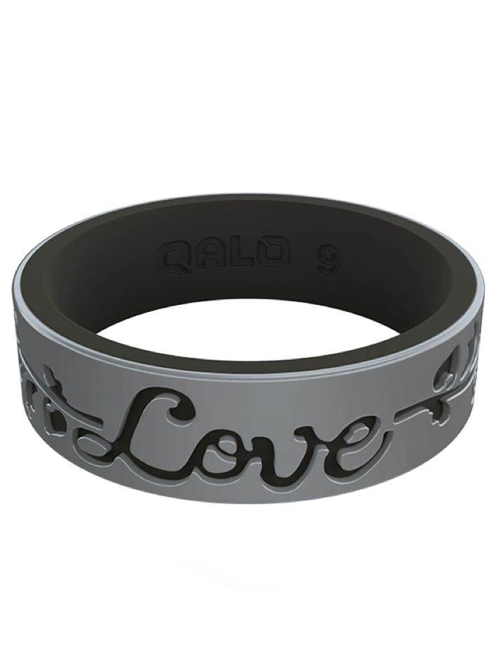 Women's Metallic Strata Filigree Love Silicone Ring - Image 8