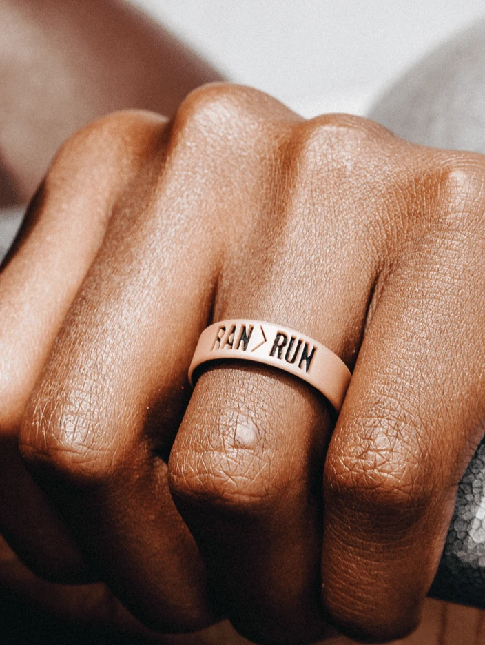 Women's Clearance Gold/Black Strata Blossom Silicone Ring - Image 4