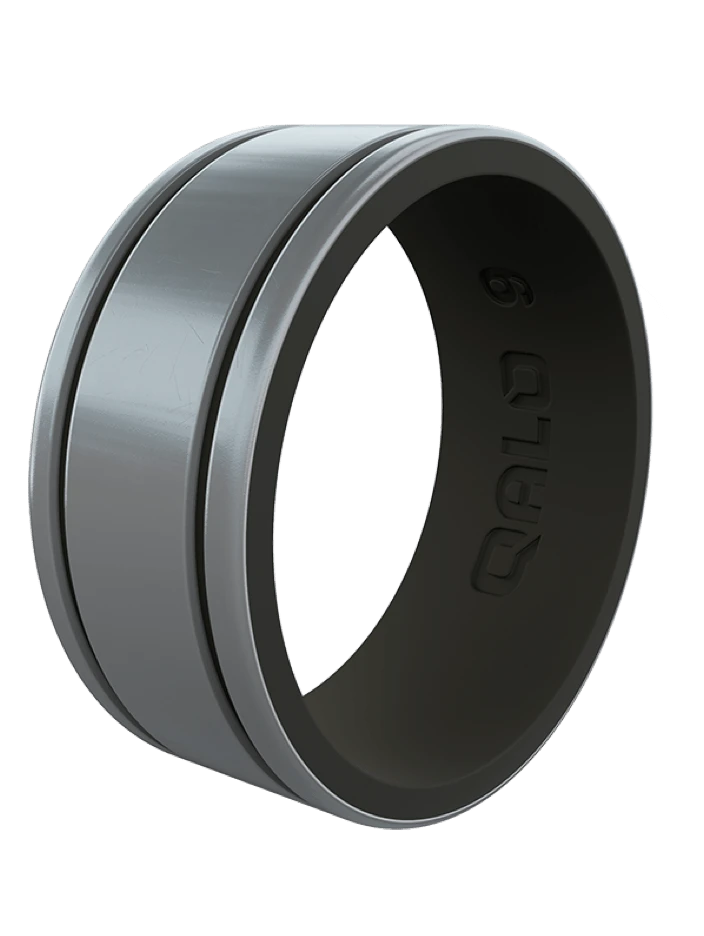 Men's Metallic Score Strata Silicone Ring - Image 11