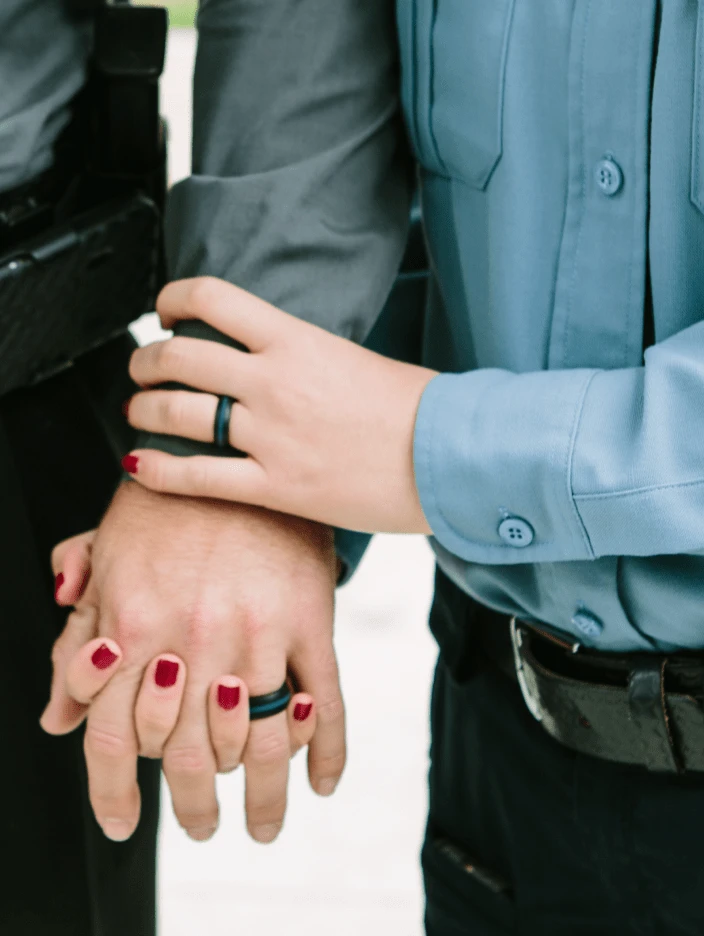 Women's Thin Blue Line Silicone Ring - Image 3