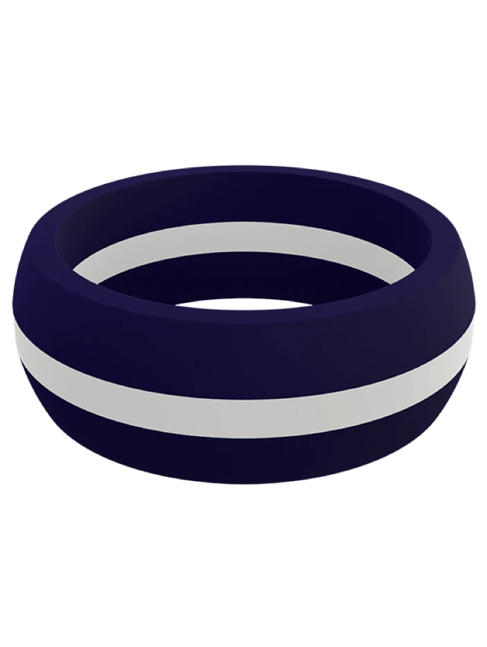 Men's Thin White Line Silicone Ring - Image 3