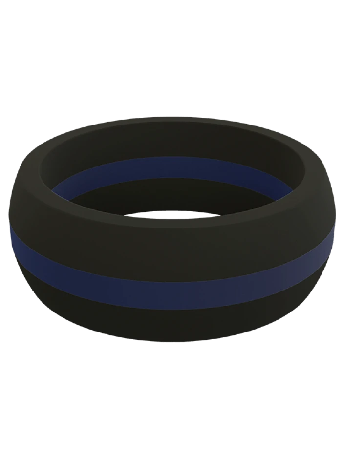 Men's Thin Blue Line Silicone Ring - Image 3