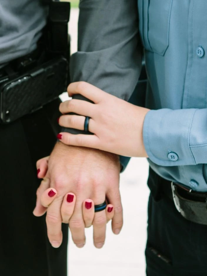 Men's Thin Blue Line Silicone Ring - Image 4
