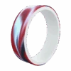 Women's Switch Reversible Silicone Ring - Red White And Blue Marble