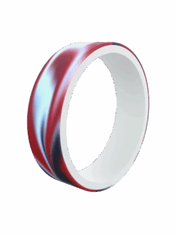 Women's Switch Reversible Silicone Ring - Red White And Blue Marble