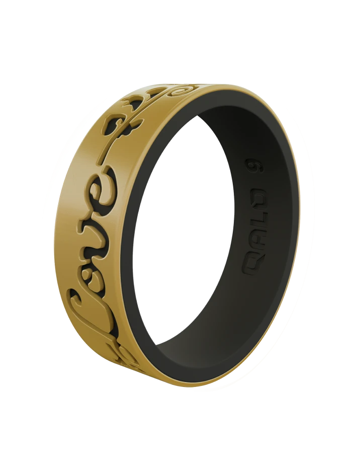 Women's Metallic Strata Filigree Love Silicone Ring