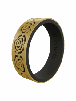 Women's Clearance Gold/Black Strata Blossom Silicone Ring