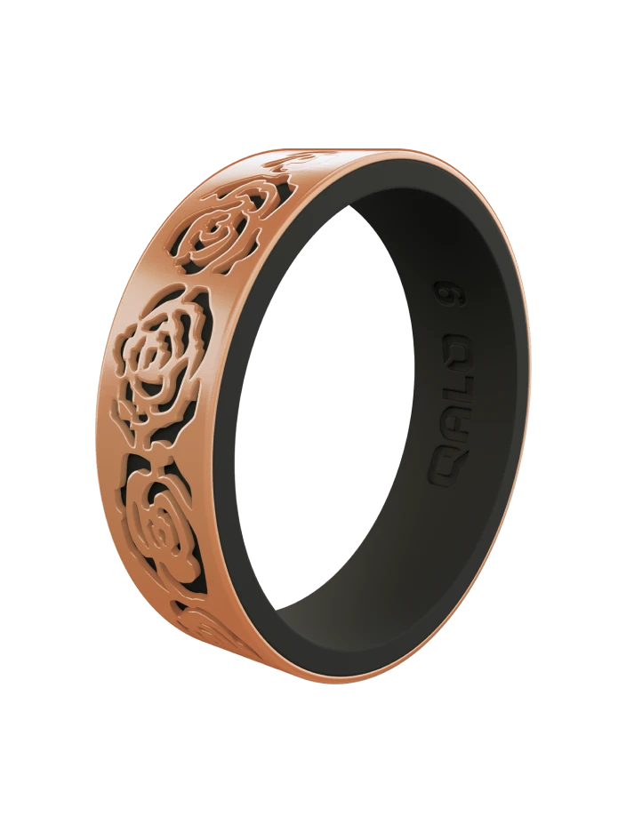 Women's Clearance Gold/Black Strata Blossom Silicone Ring - Image 15