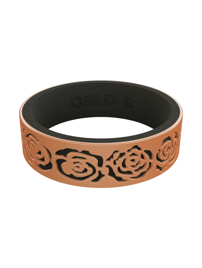 Women's Clearance Gold/Black Strata Blossom Silicone Ring - Image 16
