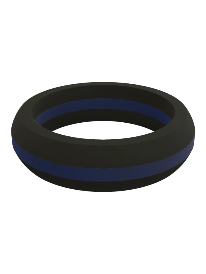 Women's Thin Blue Line Silicone Ring - Image 2