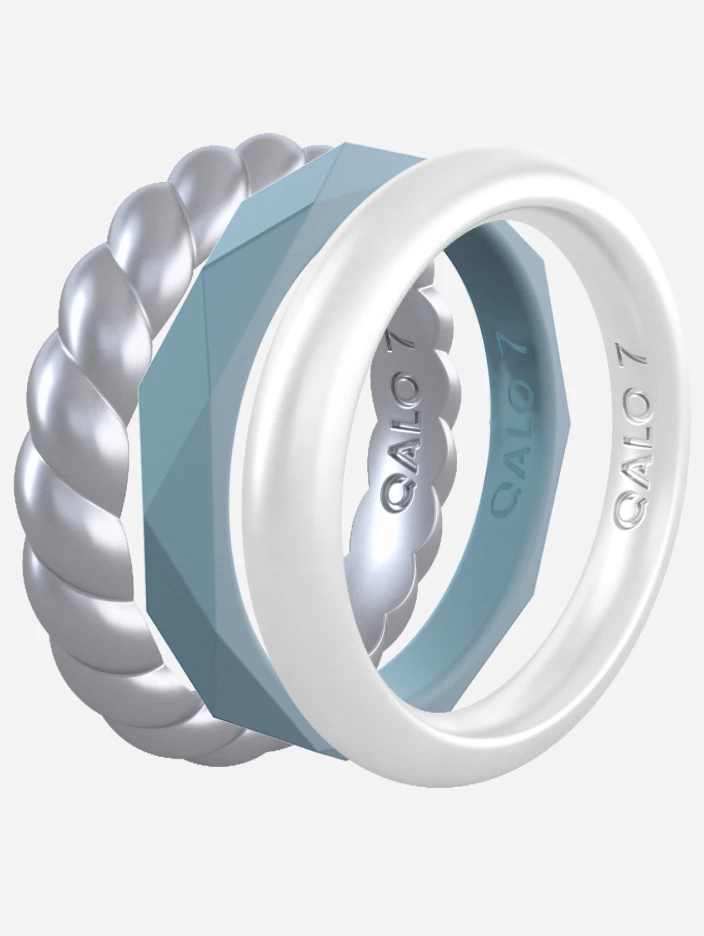 Women's Pearl, Blue Moonstone, & Silver Triple Stack