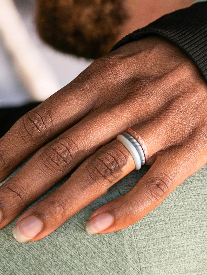 Women's Pearl, Blue Moonstone, & Silver Triple Stack - Image 2