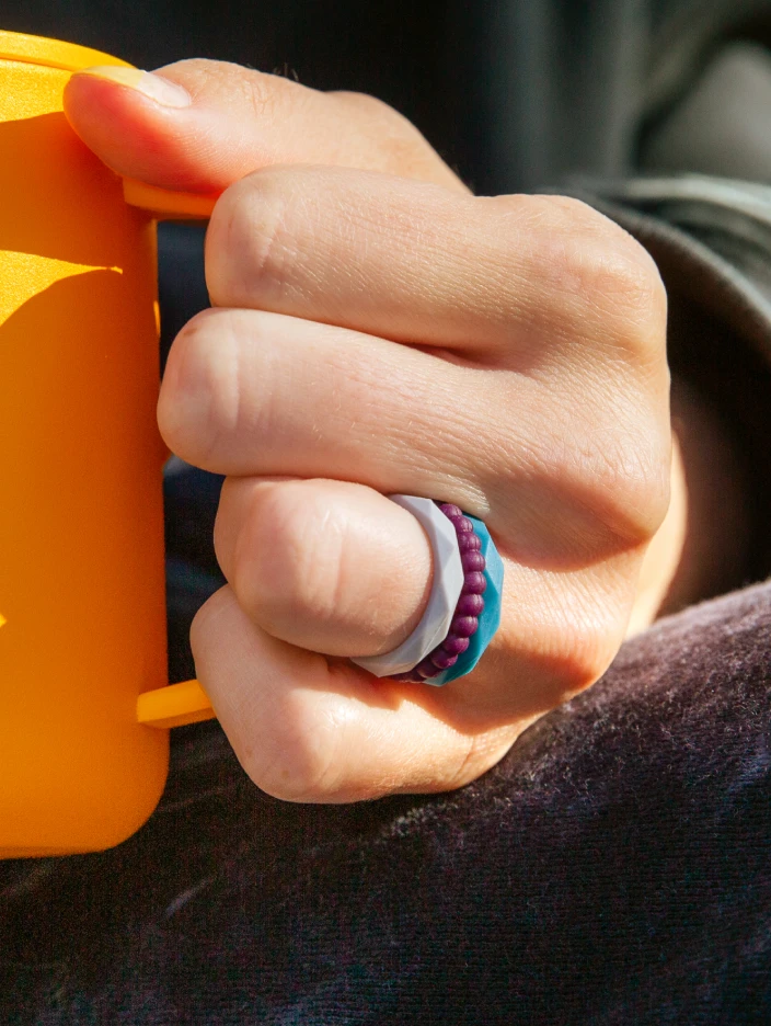 Women's Pearl, Blue Moonstone, & Silver Triple Stack - Image 3