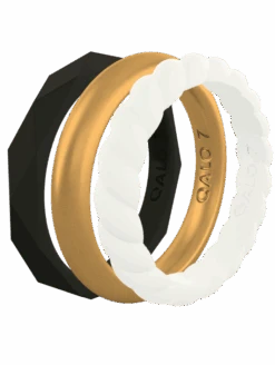 Women's Black, Gold, & White Triple Stack