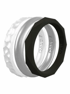 Women's Pearl, Silver, & Black Triple Stack