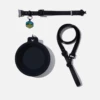 Charcoal QALO Leash & Collar & Base Camp Silicone Dog ID Tag Set